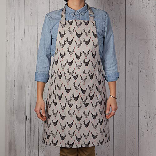 Now Designs Basic Cotton Kitchen Chef's Apron, Chicken Scratch Print