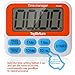 TopReturn Kitchen Timer, Led Digital Large Display, Dual Count UP/Down Timer, Loud Alarm, Magnetic Backing, Stand (1 pack)