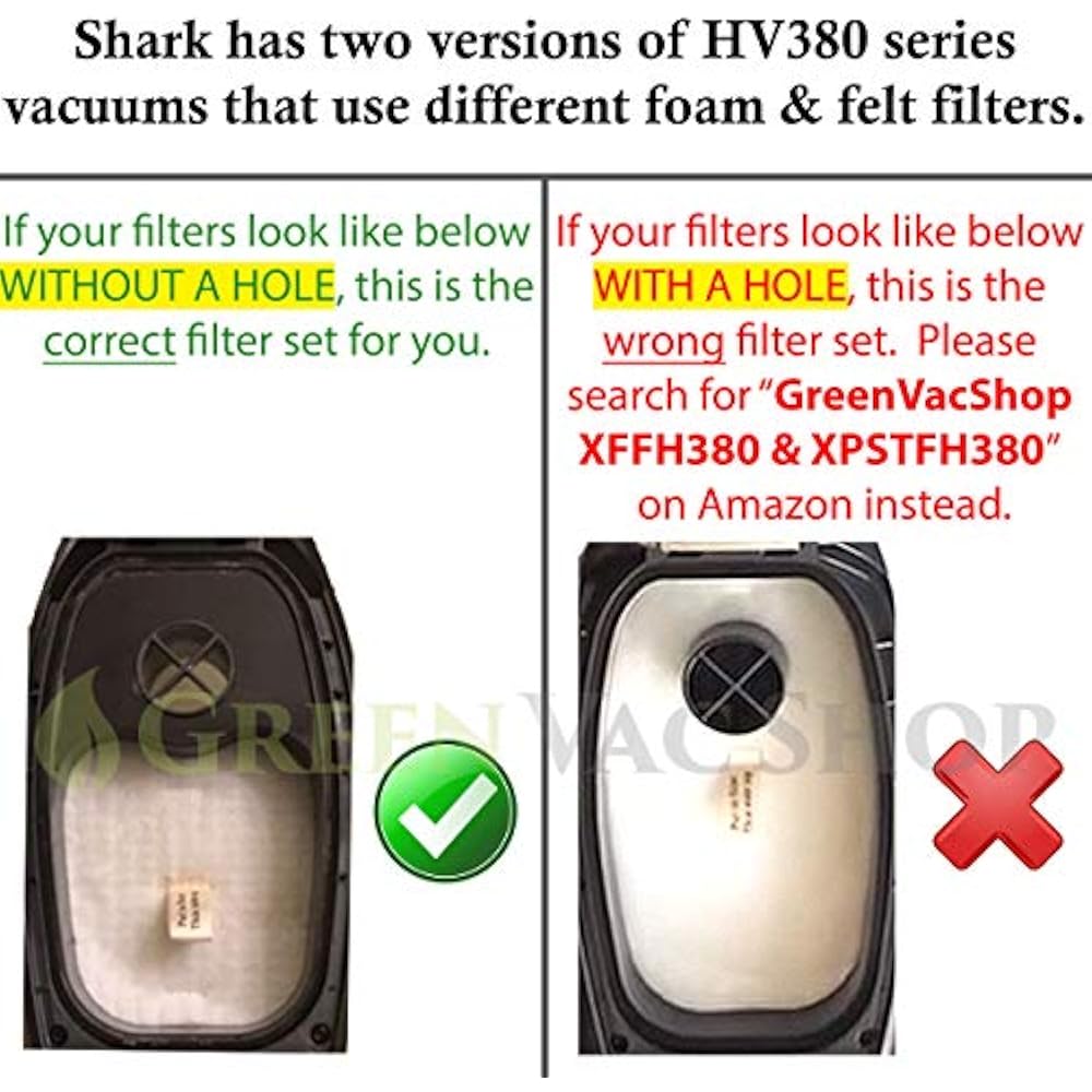 Upright Filters Shark Rocket DuoClean HV380, HV380W, HV381, HV382