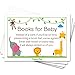 50 Books for Baby Shower Request Cards for Boy or Girl (50 Pack) - Bring a Book Instead of a Card - Baby Shower Invitations Inserts Games Decorations Supplies - Safari Jungle Zoo Animals