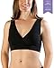 Kindred Bravely Extra Soft Organic Cotton Wireless Nursing & Maternity Sleep Bra (Black, Medium)