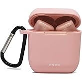 Claiol Silicone Case for Tozo T6, Front LED Visible, Premium Accessory Shockproof Case Cover with Keychain Compatible with Tozo T6. (Pink)