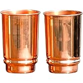 4YORKARE Pure Copper Tumblers for Drinking - Set of 2 Ayurvedic Copper Glasses | 11.83 Fl Oz Each | Perfect for Home, Office, Travel, Hotel & Gifting