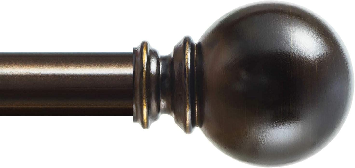 KAMANINA Round Replacement Finials for 1 and 7/8 Inch Curtain rods, M6 Screw Rod Finials, Set of 2, Bronze: Home & Kitchen