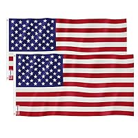 American Flag 3x5 Foot 2PACKS,Nylon US Flags with Bright Vivid Color and Premium Material for Outdoor,Longest Lasting USA Flags 3x5 for Outside(Breeze Style)