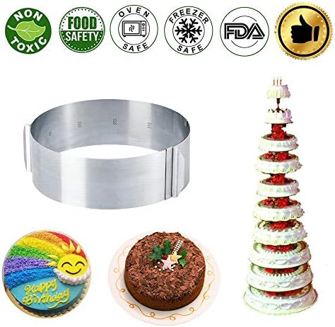 Cercle à Gâteaux Réglable avec Echelle Ø 16-30cm Cercle à Pâtisserie Extensible en Acier Inoxydable Moule Cadre Rond pour Mousse Dessert Pâtisserie, Hauteur 8cm - Cuisine A Vivre Cercle à Gâteaux Réglable avec Echelle Ø 16-30cm Cercle à Pâtisserie Extensible en Acier Inoxydable Moule Cadre Rond pour Mousse Dessert Pâtisserie, Hauteur 8cm
