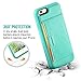 ZVE Wallet Case for Apple iPhone 6s and iPhone 6, 4.7 inch, Slim Leather Wallet Case with Credit Card Holder Slot Pocket Protective Case Cover for Apple iPhone 6 / 6s - Mint Green