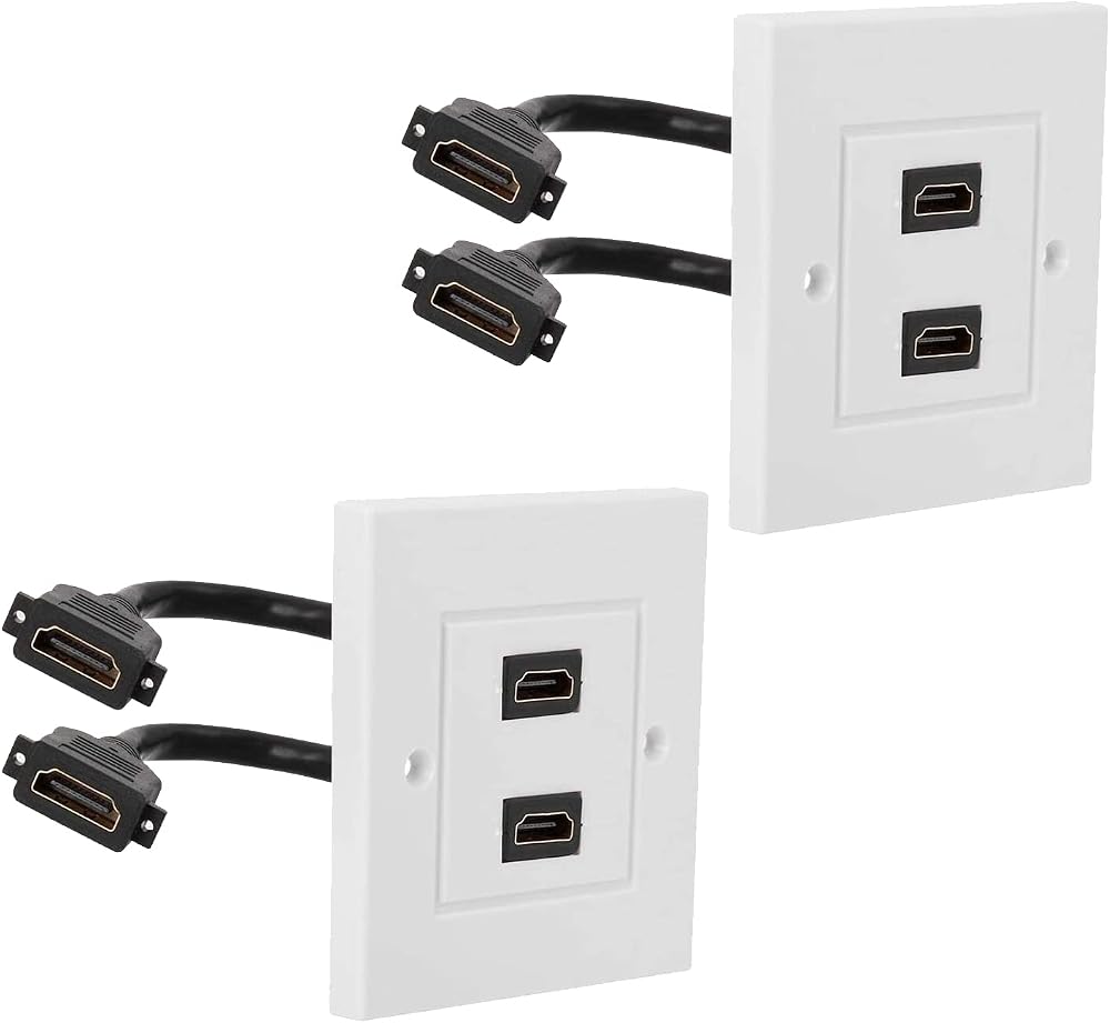 Ancable 2 Port HDMI Wall Box EU UK Flush Mount Faceplate