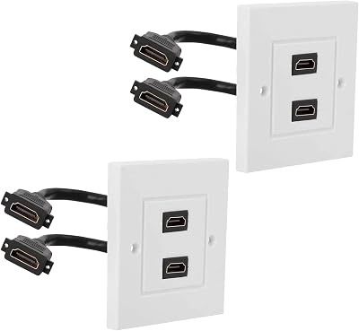 Ancable 2 Port HDMI Wall Box EU UK Flush Mount Faceplate