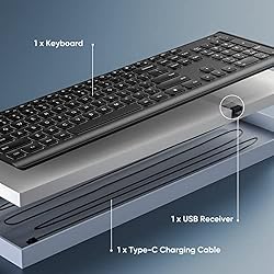 Wireless Keyboard,Qwecfly 2.4Ghz Ultra-Slim