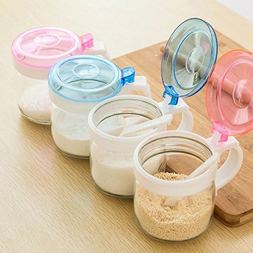 Clear Glass Spice Jars Dispenser Seasoning Bottle Kitchen Cooking Supplies Tools Gadgets Home Dining Bar Tableware