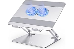 EPN Laptop Stand, Adjustable Laptop Riser with USB Cooling Fan, Ergonomic Computer Stand for Desk, Compatible with MacBook Pr