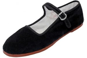 SHOES8TEEN Shoes 18 Womens Cotton China Doll Mary Jane Shoes Ballerina Ballet Flats Shoes