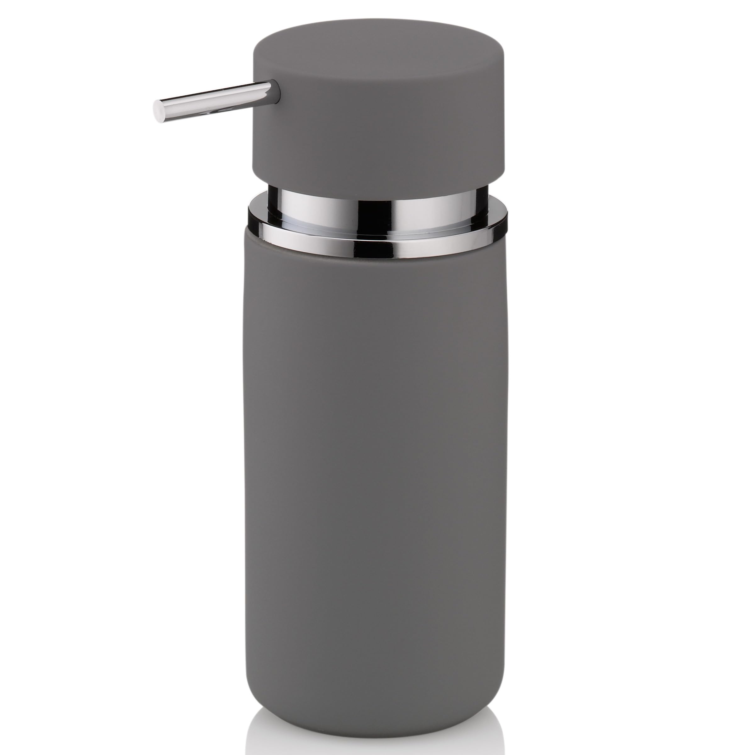 Kela 20422 Soap Dispenser Ceramic Diameter 6.5 cm, 300 ml, 6.50 x 6.50 x 16,50 cm light grey