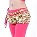 BellyLady Multi-Row Gold Coins Belly Dance Skirt Wrap & Hip Scarf-NavyBlue