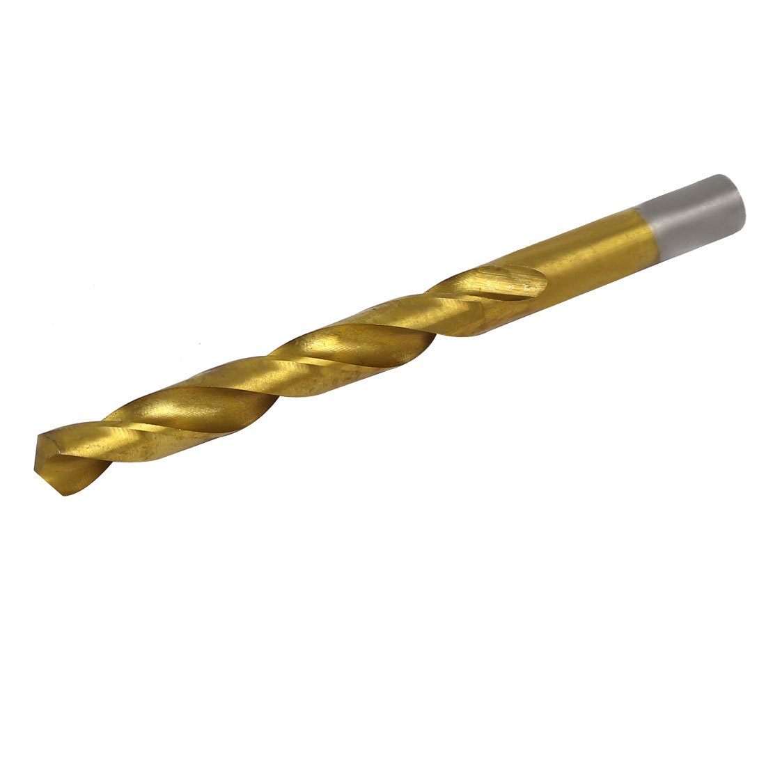 Sourcingmap 10.4mm Drilling Dia Titanium Plated 2 Flutes Straight Shank Twist Drill Bit