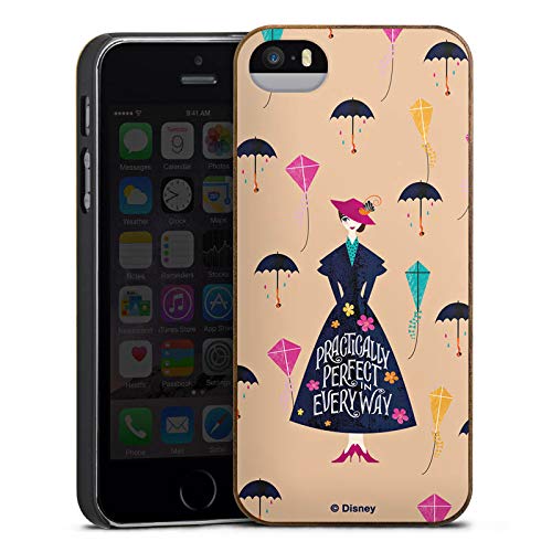 DeinDesign Holz Hülle kompatibel mit Apple iPhone 5 Wooden Case Echtholz Handyhülle Mary Poppins Disney Offizielles Lizenzpro