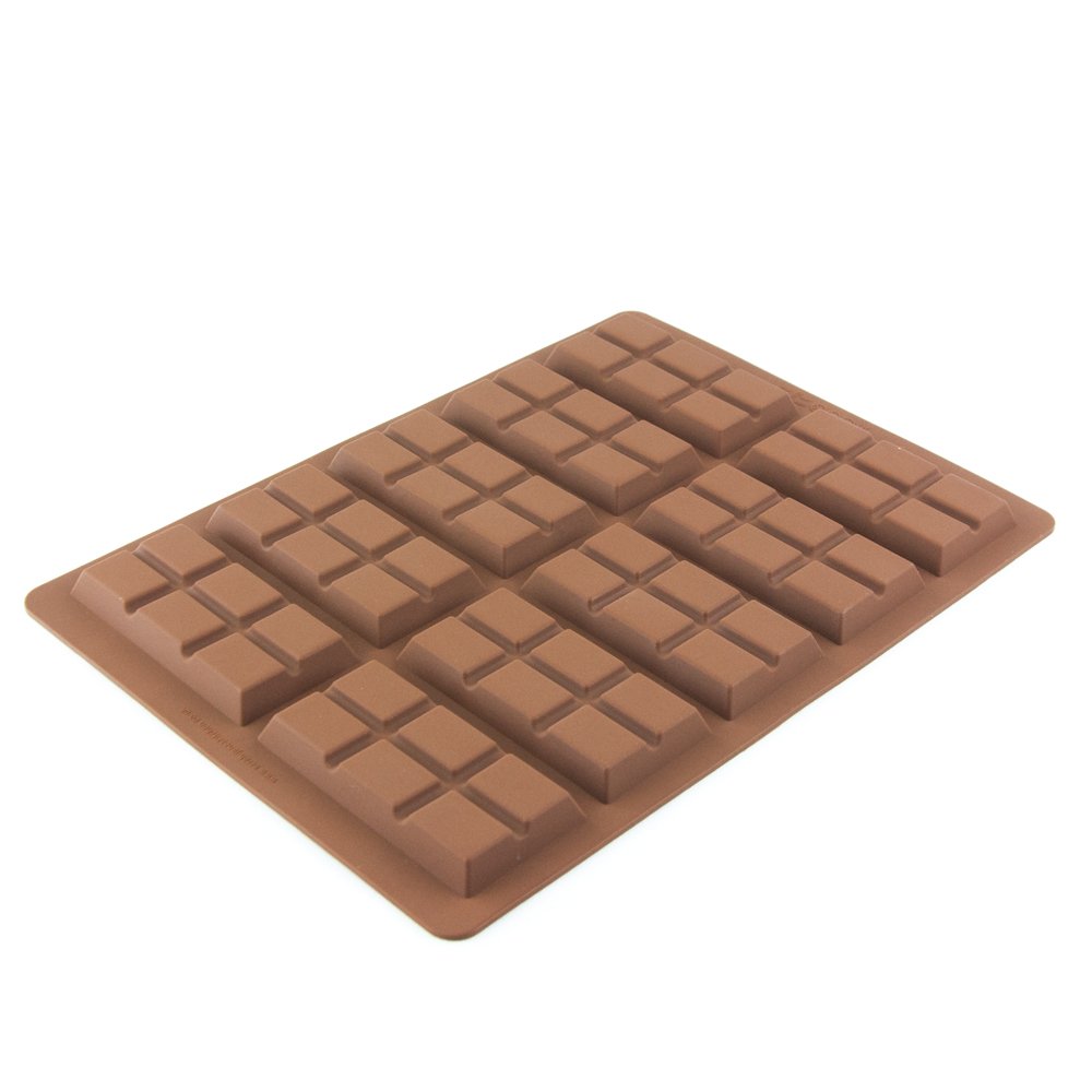 Silicone Chocolate Bar Moulds - Rectangle Baking Moulds (10 Cell 6 Section) - Flexible for Candy, Jelly, Soap, Wax