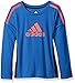 adidas Little Boys' Performance Logo Long Sleeve Tee Shirt, Blue, 7X