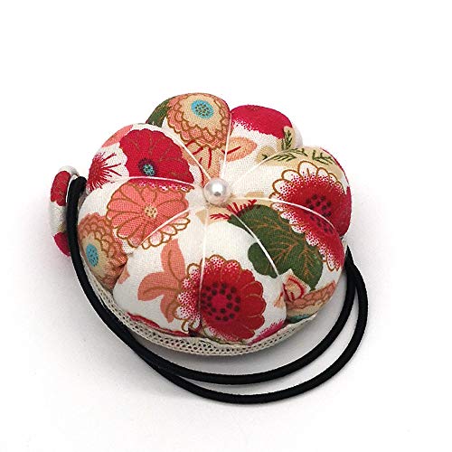JKJF 2 Pieces Wrist Strap Pin Cushions, Sewing Pincushion Pumpkin Shape Soft Cotton Fabric for Cross Stitch Sewing Safety Pin Cushion Accessories - Thumbnail 2