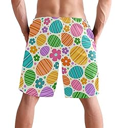 visesunny Colorful Easter Egg Print Summer Men's