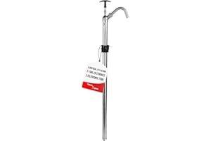 TERA PUMP Heavy Duty 316 Stainless Steel Vertical Manual Drum Pump Self Priming Fits 15-55 Gallon For Diesel, Kerosene, Acetone, Chemicals, Solvents, Etc.