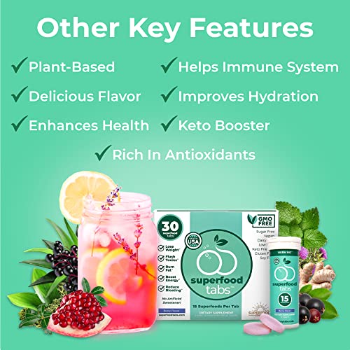 Superfood Tabs PlantBased Fizzy Drink, 15 Effective Superfoods