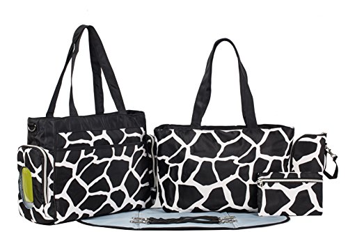 SoHo Collection, Little Giraffe 8 pieces Diaper Bag setLimited time offer ! (Black)