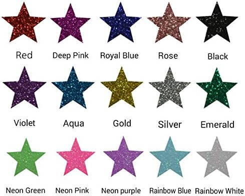12 inch x 7.5” - 15 Sheets of Premium Five Star Crafting Glitter Heat Transfer Vinyl HTV Starter Bundle – Use with Heat Press or Iron On, Cricut, Silhouette, and Others