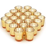 Volens Gold Votive Candle Holders Bulk, Mercury Glass Tealight Candle Holder Set of 72 for Wedding Decor and Home Decor