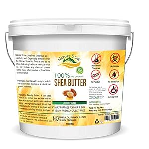 1KG Organic Shea Butter Unrefined 100% Pure, Raw & Natural Certified Organic A Grade African Shea Body Butter Moisturiser Cream Lotion for All Skin Face Hair Type