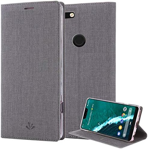 Google Pixel 3 XL Case, PU Leather Slim Flip Wallet Smart Card Slots Cover Kickstand Feature TPU Bumper Full Body Protection Pixel 3 XL (Gray, Pixel 3 XL)