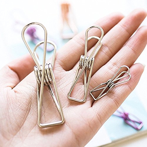 GGGarden 8/12/18Pcs Hollow Out Notes Metal Letter Multicolor Paper Binder Clips Folder Paper Clip DIY Marker Binding Supplies Organizer - Orange - 54 x 12mm