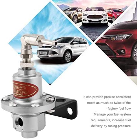 LoveOlvido Universal 0-140 PSI Adjustable Fuel Pressure Regulator Valve for Automobile Car Refitting with Oil Gauge Gas Hose Kit
