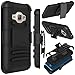 J1 2016 Case, Zenic(TM) Hybrid Full-Body Protective Case Cover with Kickstand & Belt Clip Holster Combo for Samsung Galaxy J1 J120 (4.5 inch) / Amp 2 / Express 3 / Luna 2016 (Black)