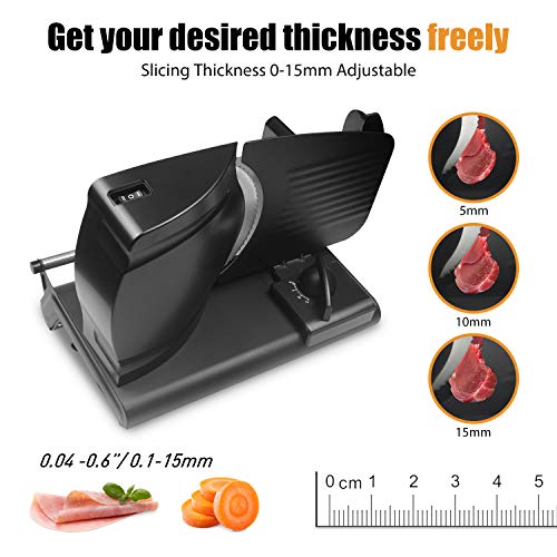 Techwood Meat Slicer Electric Food Slicer with 7.5” Removable Stainless