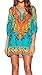 Relipop Women's 3/4 Sleeve Ethnic Style Bohemian Printed Mini Floral Tunic Dress (X-Large, Type 3)