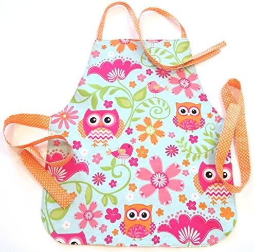 Handmade Toddler/Girl Apron, by DesignsbyDowning (Orange Owls)