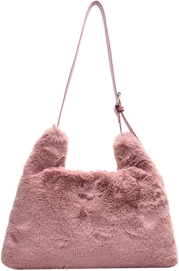 TENDYCOCO Crossbody Bag Faux Fur Shoulder Bag Fuzzy Tote Bag Hobo Bag