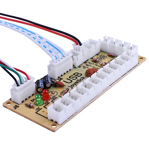 Quimat DIY Arcade Game Button and Joystick Controller Kit for Rapsberry Pi and Windows,5 Pin Joystick and 10 Push Buttons