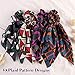 6Pcs Hair Scrunchies Silk Elastic Hair Bands Hair Scarf Ponytail Holder Scrunchy Ties Vintage Accessories for Women Girls