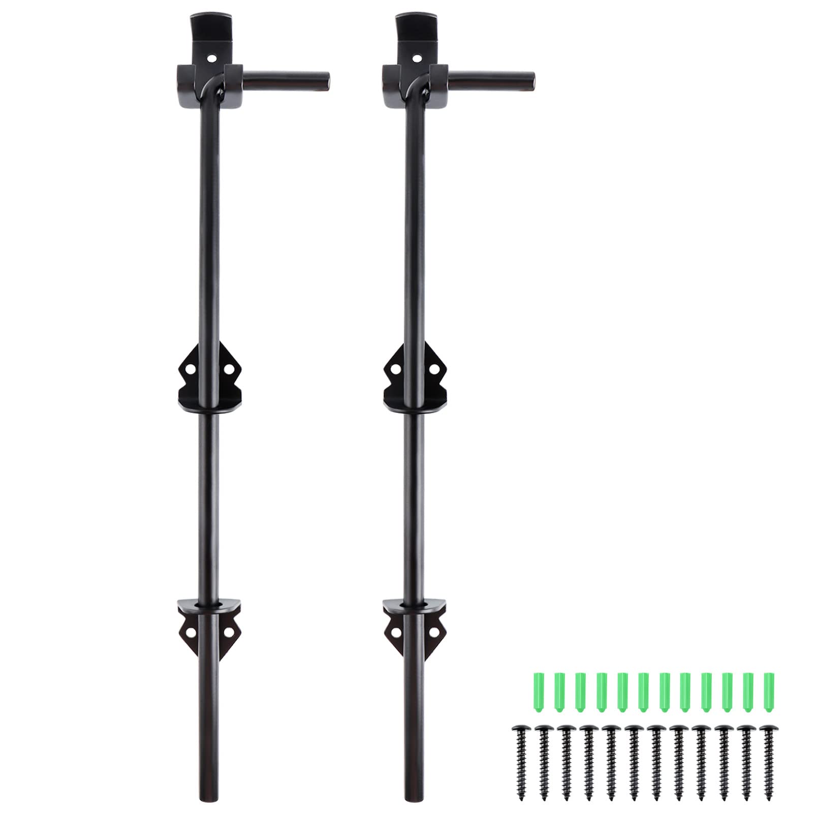 Skelang Cane Bolt, 45 Cm Steel Gate Drop Rod, Gate Drop Down Bolt for Holding Wooden Gate Open and Shut, Pack of 2