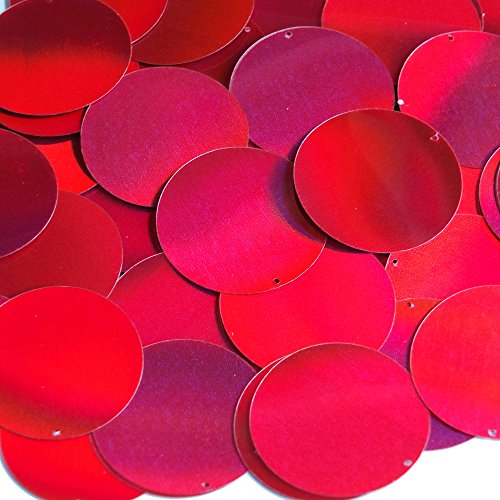 Red Lazersheen Sequin Round 1.5 inch Couture Loose Paillettes Made in USA.