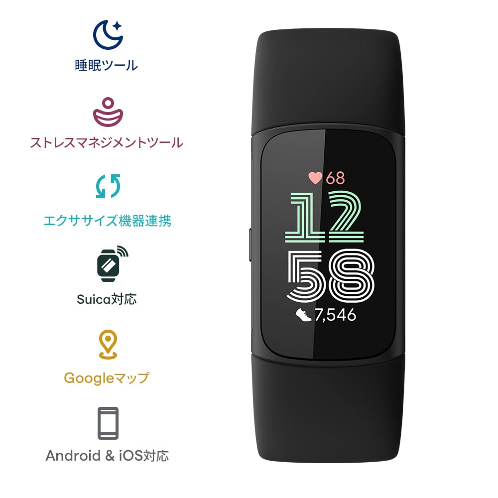 Suica Compatible Fitbit Charge 6 Tracker, Up to 7 Days Battery Life/GPS Compatible/Smart Watch, Suica Compatible Fitbit Charge 6 Tracker, Up to 7 Days Battery Life/GPS Compatible/Smart Watch,