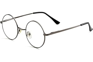 Kursan Small Round Clear Lens Glasses Non Prescription Circle Metal Frame Eyewear