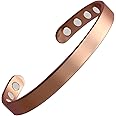 MagEnergy Copper Bracelet for Men and Women, 99.9% Pure Copper Magnetic Bangle with 8pcs 3500 Gauss Magnets, Adjustable Jewelry Gift