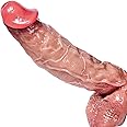 Thick Realistic Dildo, XL 10.2 Inch Dual Density Silicone Huge Penis with Big Suction Cup for Play Flexible Giant Dong for Woman Vaginal G-spot and Anal Large Masturbation