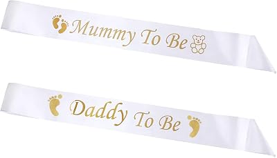 IRYNA Mummy Daddy To Be Sash Set Baby Shower Gender Reveal Party Decorations