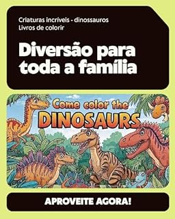 Livro Venha colorir os dinossauros