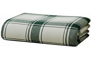 COTTONORE Flannel Sheets Queen Size, 100% Cotton Flannel Blanket, Plaid Design, Pack of 1 (ONE) Queen Size Warm and Cozy Flat